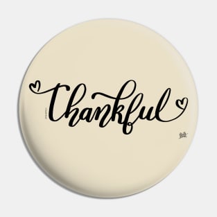 Thankful Hearts Hand Lettered Thanksgiving Pin