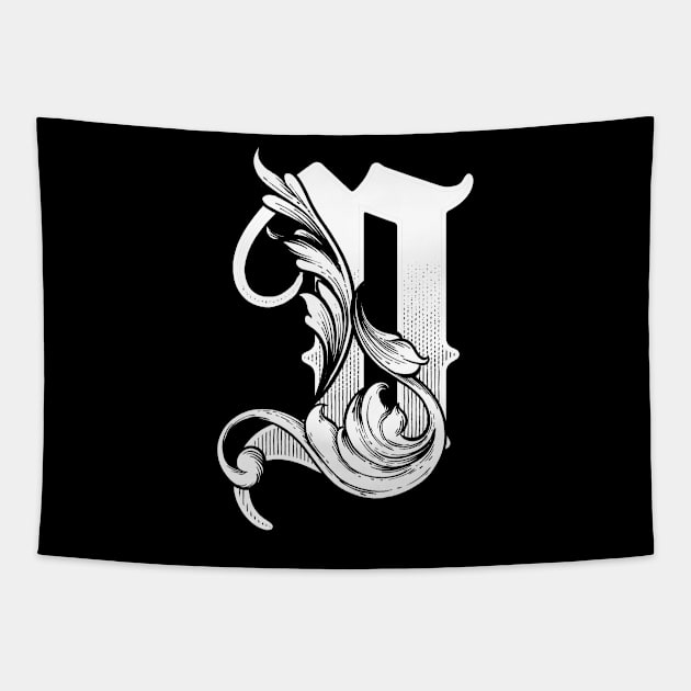 illustration of D font vintage style hand drawing design Tapestry by ROCKHOPPER