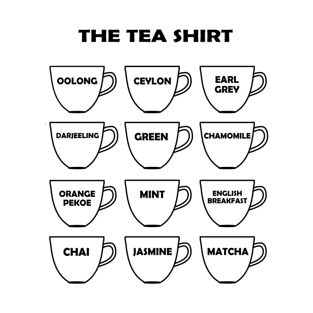 Funny Wordplay showing many types of Teas by tonyponline