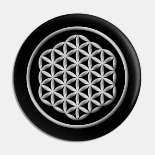 Flower of Life Sacred Geometry White Pin