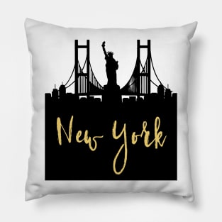 NEW YORK CITY NEW YORK DESIGNER SILHOUETTE SKYLINE ART Pillow