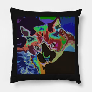 Abstract Kitty Cat Pillow