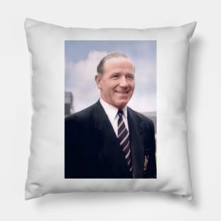 Sir Matt Busby in colour Pillow