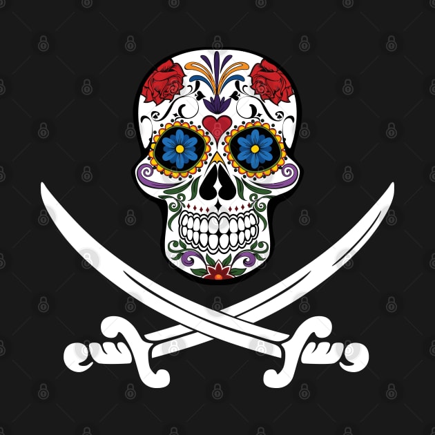 Mexican Skull Pirate Flag by Daily Design