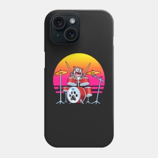 Drummer Cat Music Musician Playing The Drums Phone Case