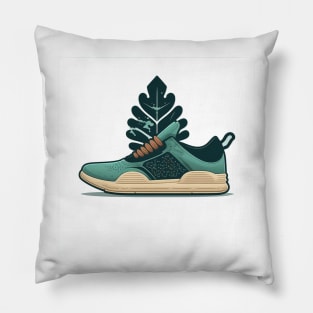 Leaf a Positive Footprint with Our Beige and Blue Sneaker Pillow