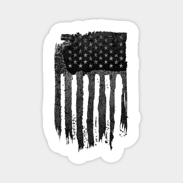 Black White American Flag Magnet by pilipsjanuariusDesign