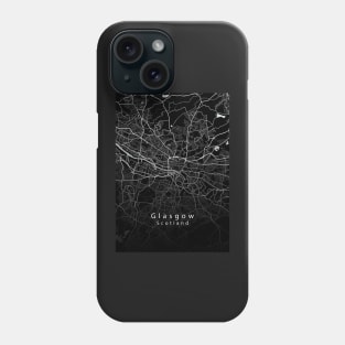 Glasgow Scotland City Map dark Phone Case