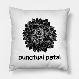 Dahlia Vintage Art Deco Positive Minimalist Flower Pillow