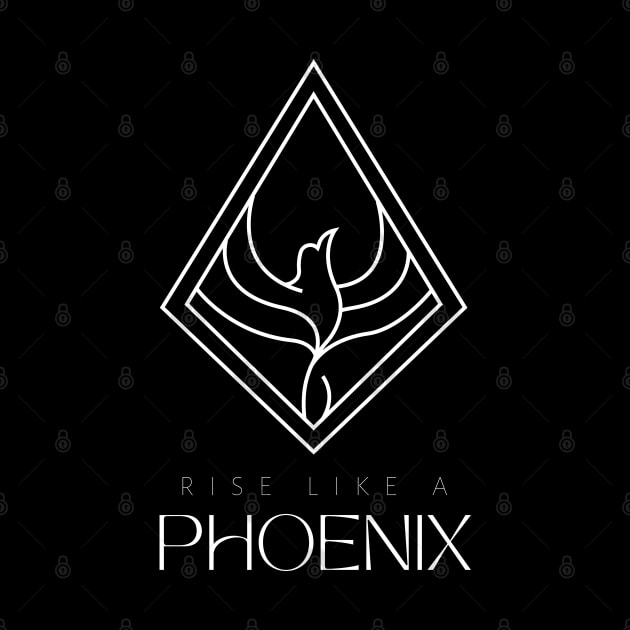 Rise like a Phoenix design art for T-Shirts by Neon City Bazaar