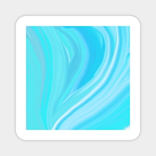 abstract turquoise and blue waves pattern Magnet