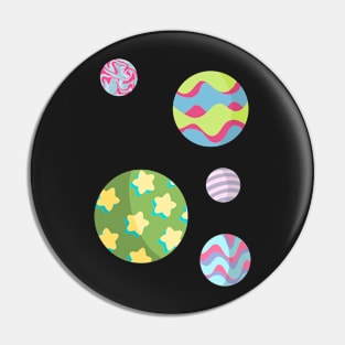 funky planet sticker pack Pin