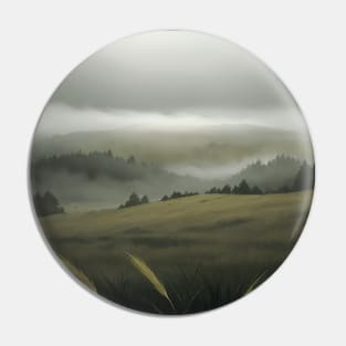 Grassy Field in a Misty Moor Pin