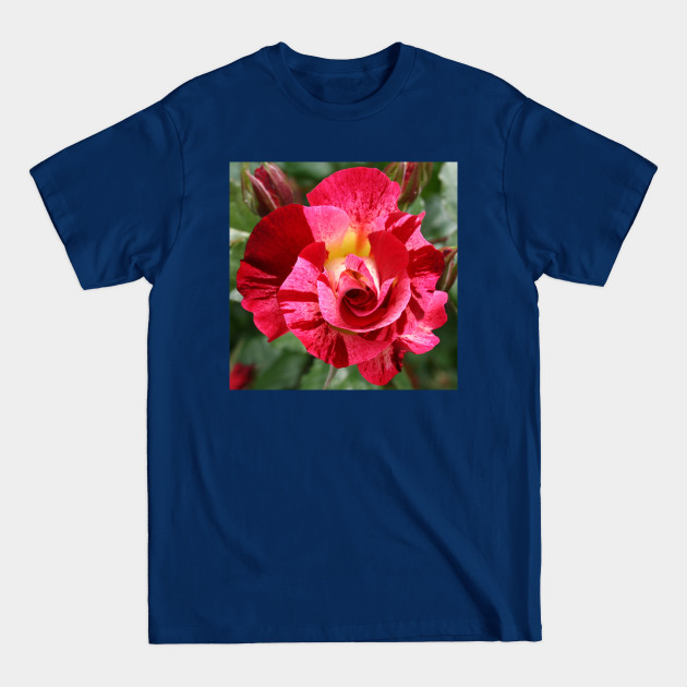 Disover Pink Rose Blossom with green Leaves - Rose Blossom - T-Shirt