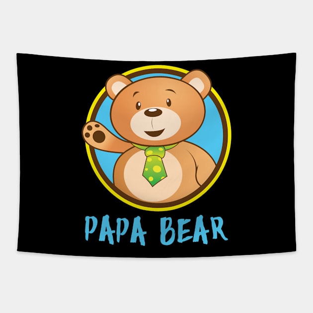 Papa Bear' Cute Papa Bear Couple Tapestry by ourwackyhome