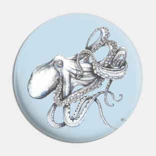 Octopus on blue Pin