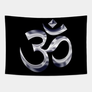 Chromed yoga peace sign Tapestry