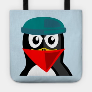 Crook Penguin Artwork for Black hat Coders and Nerds Tote