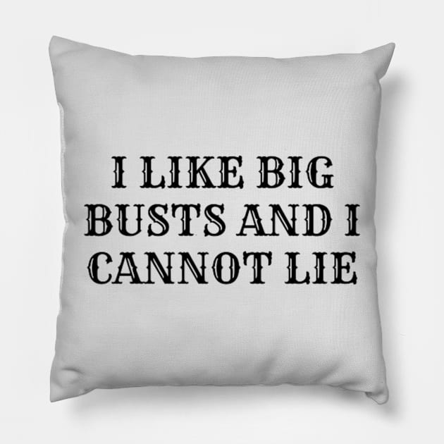 I Like Big Busts and I Cannot Lie Pillow by DesignHND