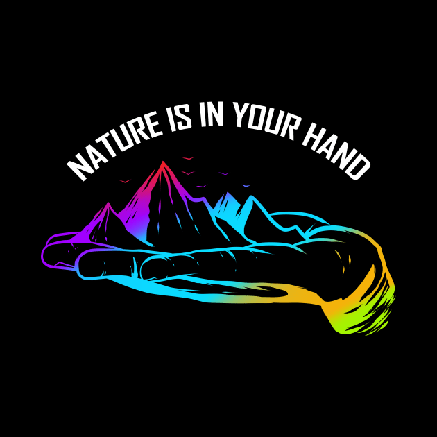 Logo Nature Is In Your Hand With Mountains For Earth Day by SinBle