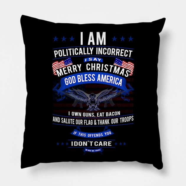 Patriot Series: If This Offends You, I Don't Care Pillow by Jarecrow 