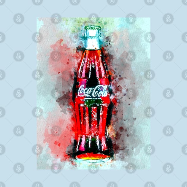 Watercolor Coke Bottle by danieljanda