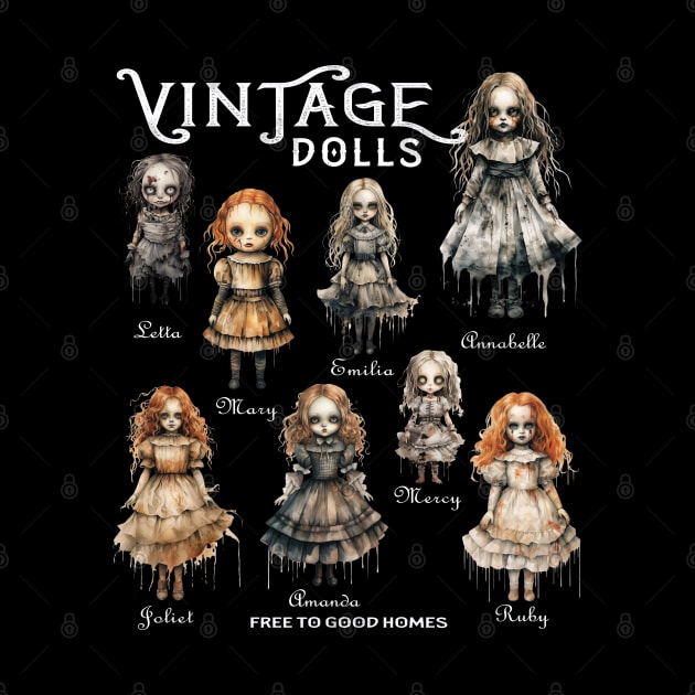 CREEPY GOTHIC VINTAGE HAUNTED DOLL COLLECTION by FlutteringWings 