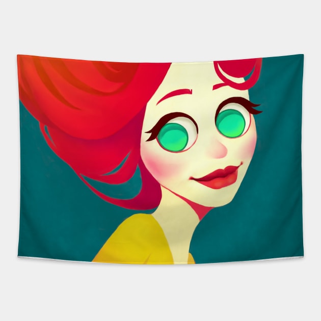 Smiling Girl Tapestry by viktoria-likhodeeva