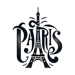 Paris Elegance Typographic Art T-Shirt