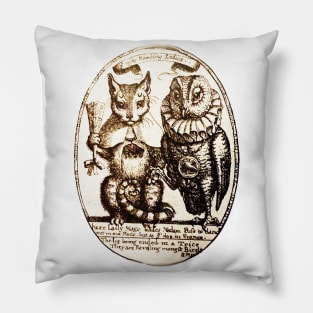 Night Rambling Ladies THE CAT AND THE OWL Pillow