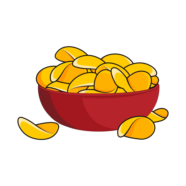 Potato chip cartoon illustration by Miss Cartoon