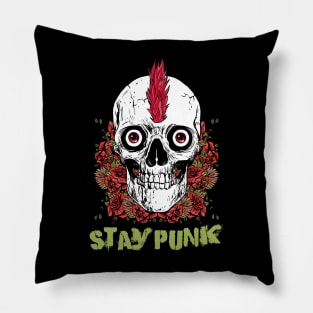 Stay Punk Skull Pillow