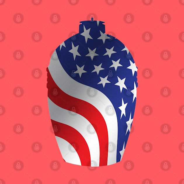 Big Green Egg design with American Flag Overlay by Mackabee Designs