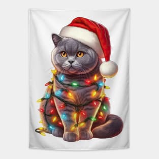 Christmas British Shorthair Cat Tapestry