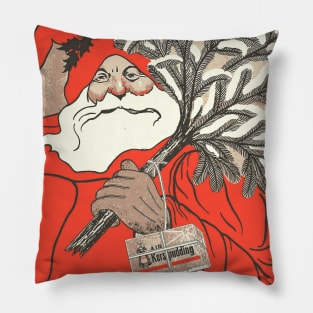 Christmas Pudding And Germanic Santa Vector Pillow