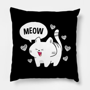 Cute little Kitty looking for a partner Pillow