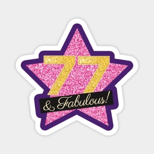 77th Birthday Gifts Women Fabulous - Pink Gold Magnet