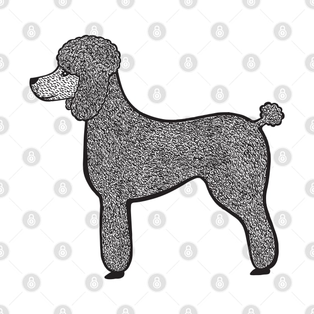 Poodle Ink Art - cool pet dog design - light colors by Green Paladin