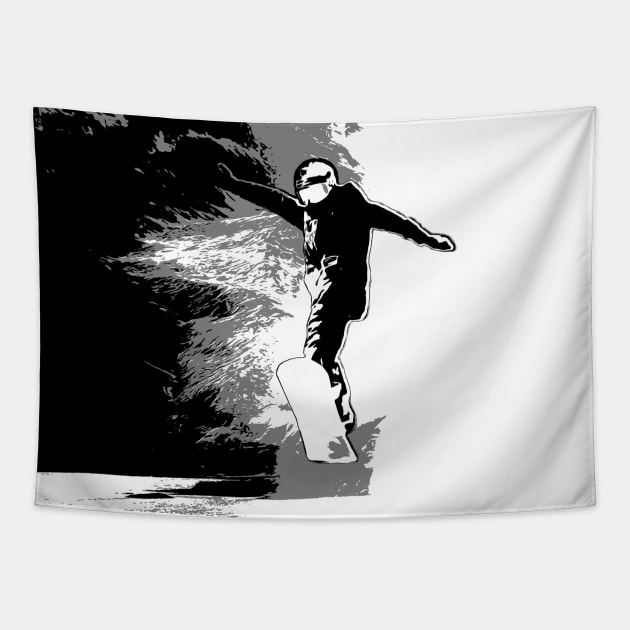 Free-riding - Snowboarder Tapestry by Highseller