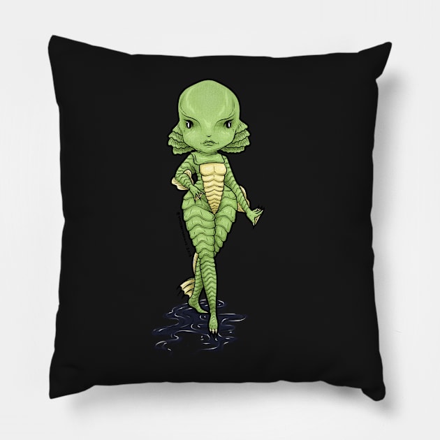 Creature from the Lagoon Pillow by SpacebatDesigns 