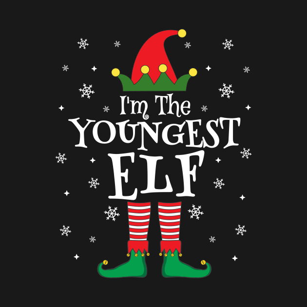 I'm The Youngest Elf Matching Family Christmas Pajama Shirt by TheMjProduction