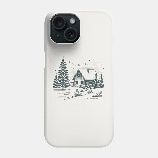 White Christmas: Vintage Musical Christmas Scene Phone Case by Retro Travel Design