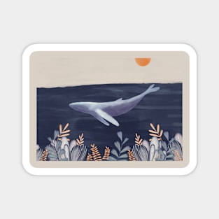 Swimming whale Magnet