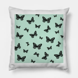 Blue scattered butterfly pattern Pillow