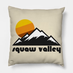 Retro Squaw Valley ))(( Tourist Souvenir Travel California Design Pillow