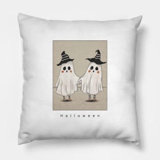 Whimsical Halloween Ghost Pillow