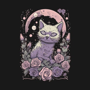 Charming Yami Cat In Pastel-goth Style T-Shirt