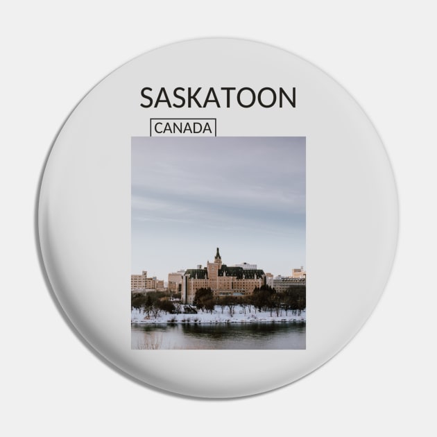 Saskatoon Saskatchewan Canada Urban Cityscape Gift for Canadian Canada Day Present Souvenir T-shirt Hoodie Apparel Mug Notebook Tote Pillow Sticker Magnet Pin by Mr. Travel Joy