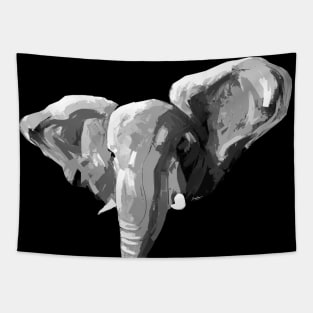 Black and White Elephant Tapestry