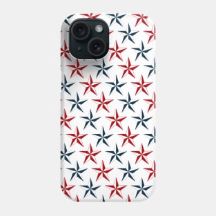 Red and Navy Blue Nautical Stars Phone Case